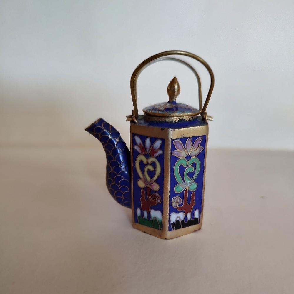 Vintage Chinese Miniature Cloisonne Kettle/Teapot